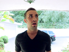 Keiran goes over to a coworker's house for a poker game where he can't help but notice hot, big-titted, Paige.